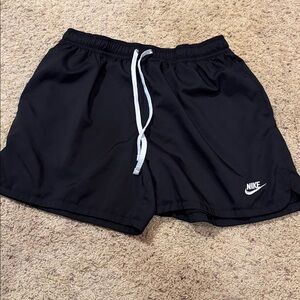 Nike Black Sports Shorts with White Drawstring